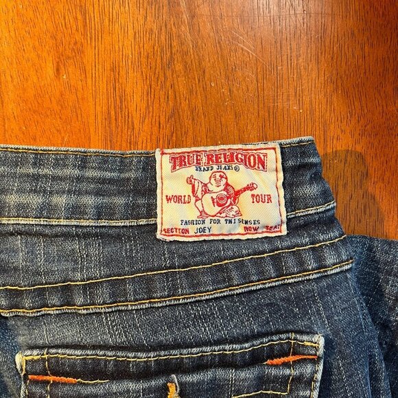 True Religion Becca Low Rise Flare Bootcut Jeans Women 30 Waist Y2K 00s Dark USA - Picture 9 of 16